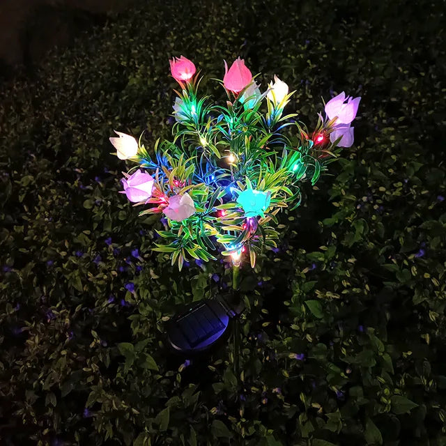 Solar-Powered LED Gardenia Lights – Outdoor Decor for Garden, Balcony and Terrace, Weatherproof