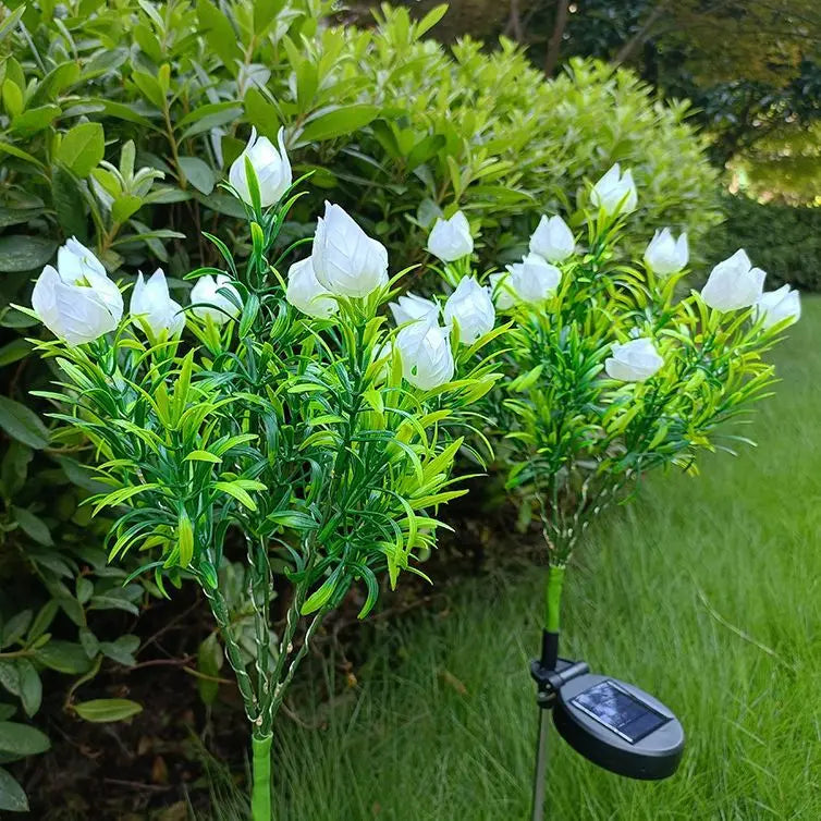 Solar-Powered LED Gardenia Lights – Outdoor Decor for Garden, Balcony and Terrace, Weatherproof