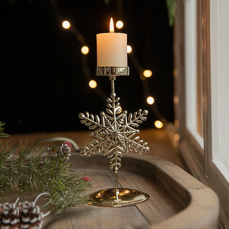 Christmas Candle Holders - Star and Christmas Tree Design for Festive Decoration