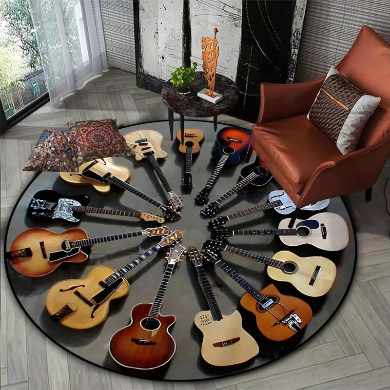 Non-Slip Guitar Rug – Musical Rug for Living and Bedrooms, Ideal for Music Lovers