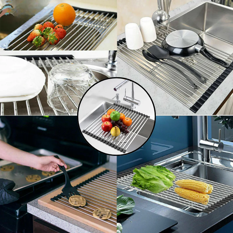 Collapsible Dish Drying Rack for the Sink – Practical and Space-Saving Stainless Steel Dish Drainer