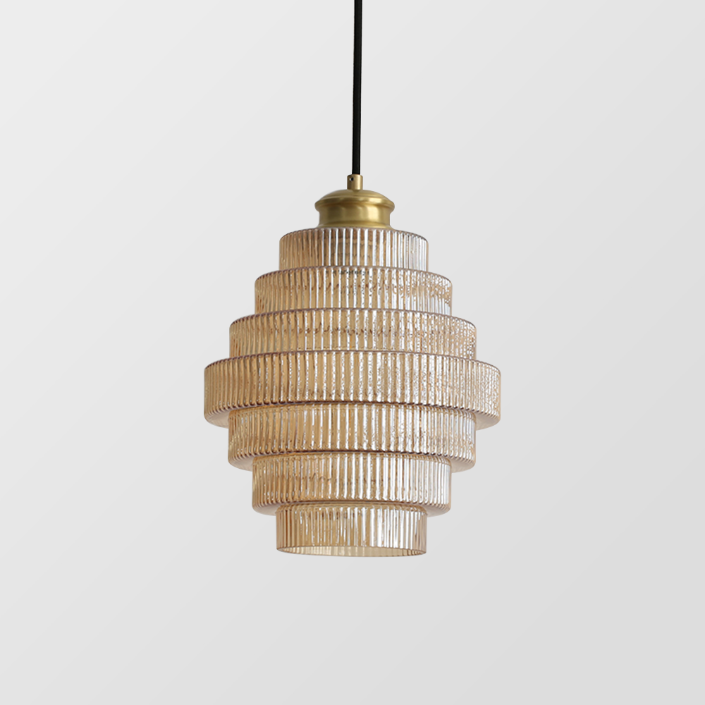 Vintage Fluted Glass Pendant Lights