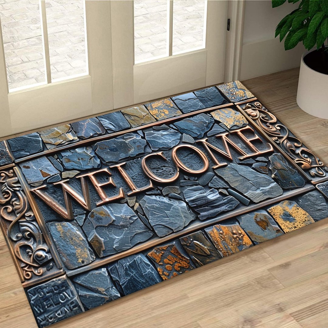 Elegant 3D Doormat in Natural Stone Look – Welcome Mat for a Stylish Entrance Area