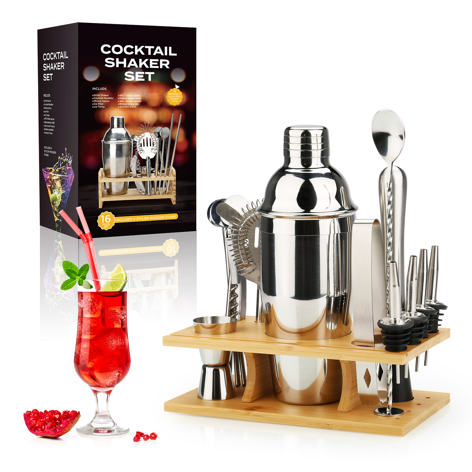 Complete Cocktail Set for Home – Premium Bar Accessories for Hobby Bartenders