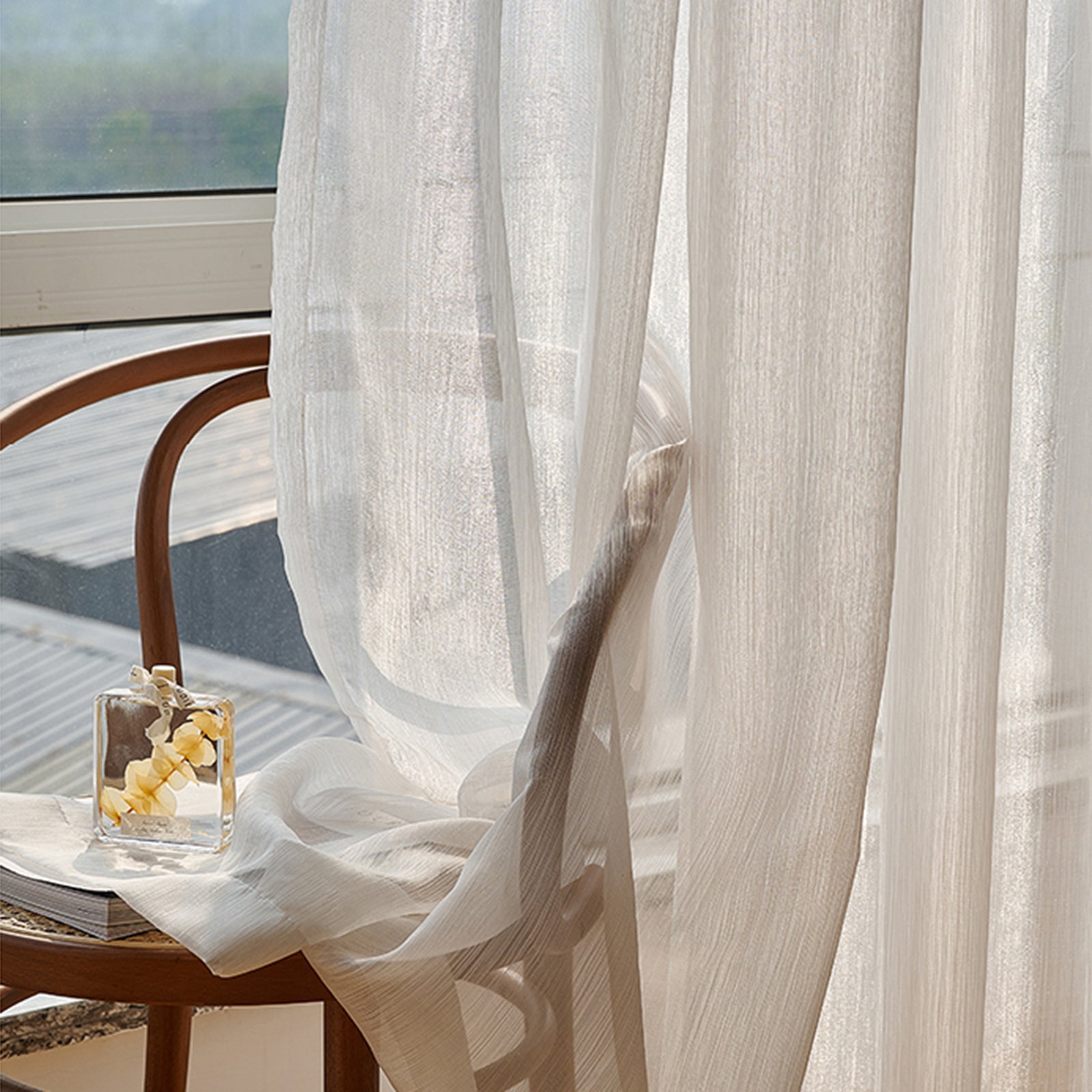 Transparent Linen Curtains, Light and Modern for Living Room