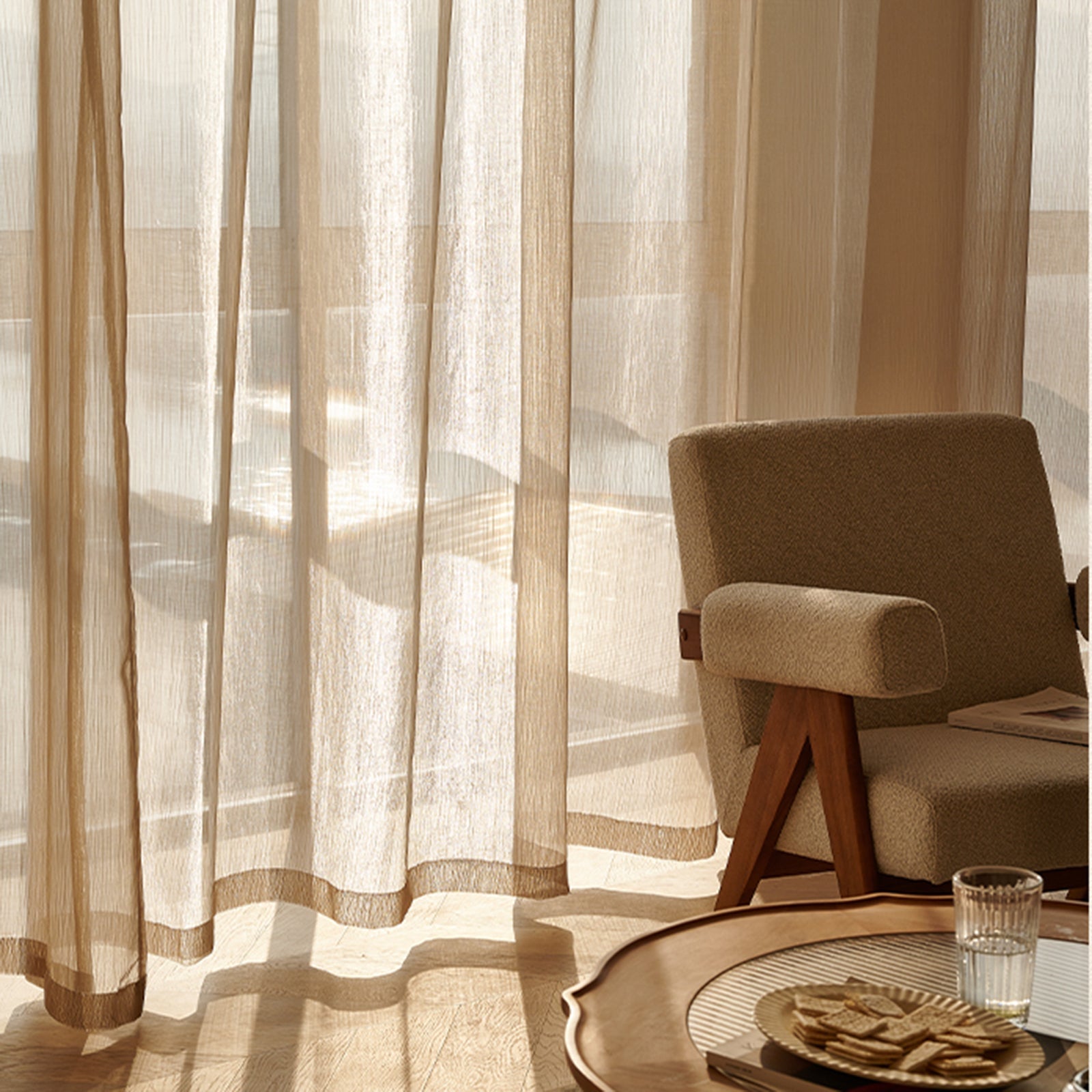 Transparent Linen Curtains, Light and Modern for Living Room