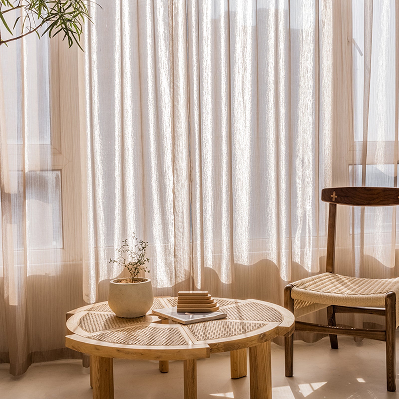 Transparent Linen Curtains, Light and Modern for Living Room