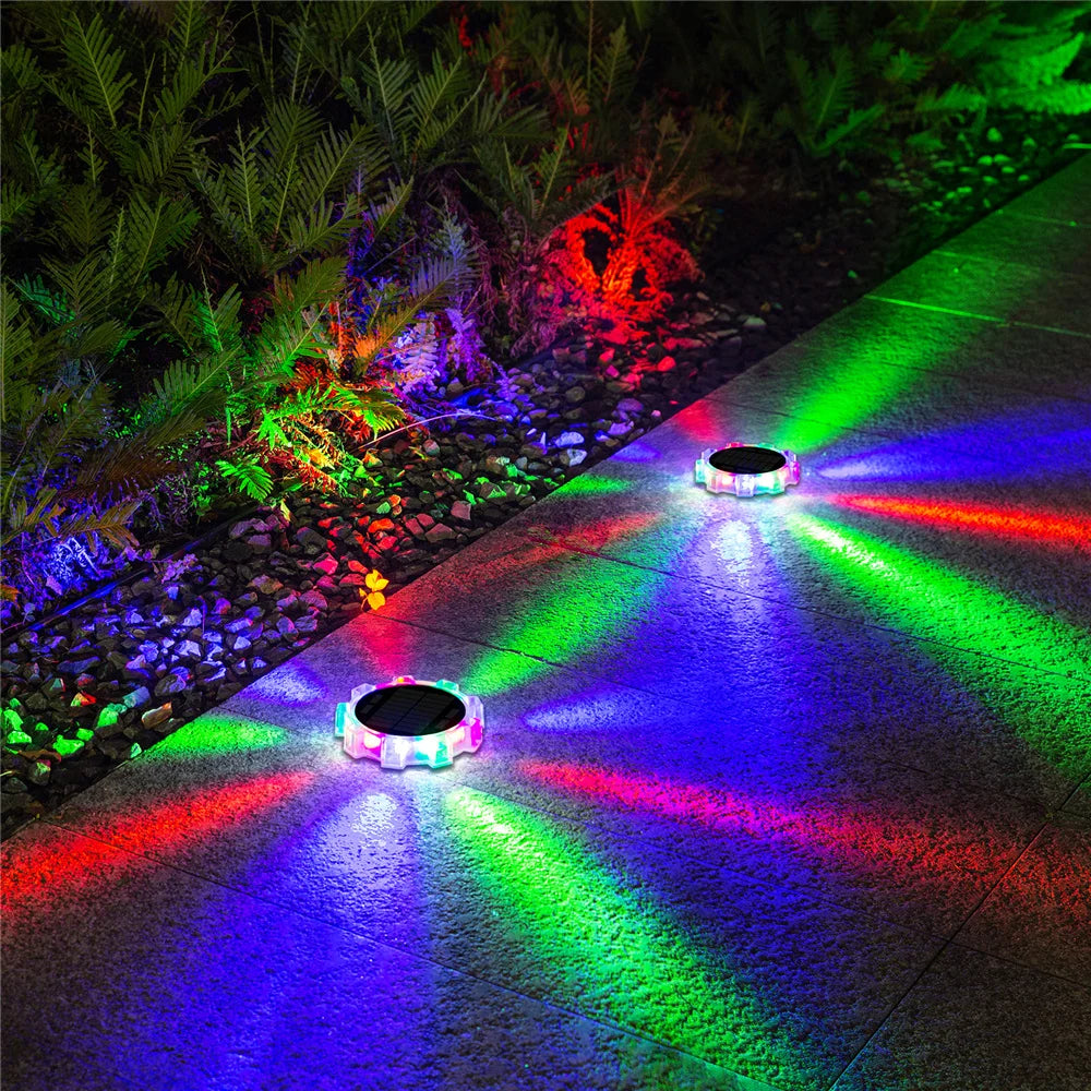 Solar LED Garden Lights - Coloured Outdoor Path Lighting for Garden and Terrace, Waterproof, Solar-Powered