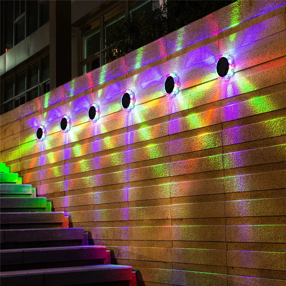 Solar LED Garden Lights - Coloured Outdoor Path Lighting for Garden and Terrace, Waterproof, Solar-Powered