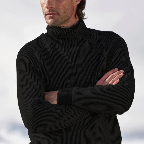 Men's Textured Warm Sweater | Roll Neck