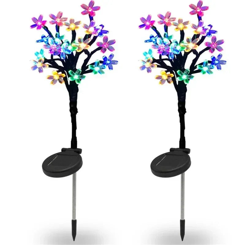 Solar-Powered LED String Lights with Peach Blossom Design – Weatherproof, Decorative & Energy-Saving for Garden and Terrace