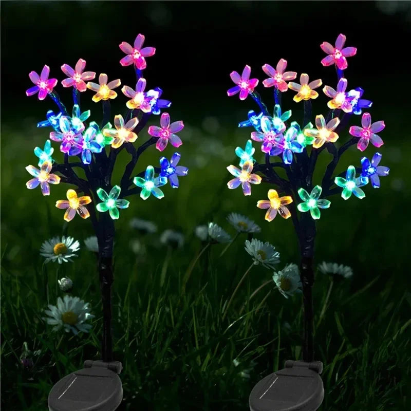 Solar-Powered LED String Lights with Peach Blossom Design – Weatherproof, Decorative & Energy-Saving for Garden and Terrace