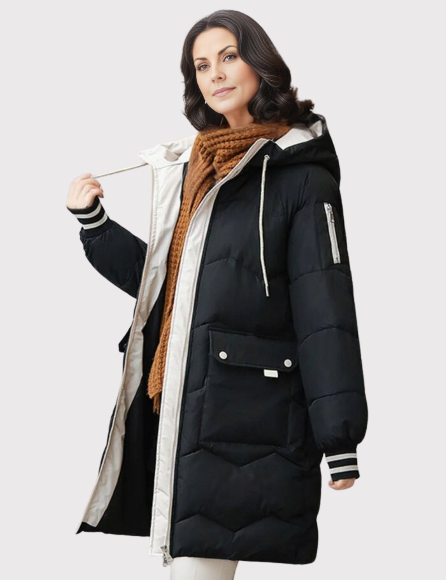 Women's Zip Up Warm Coat | Quilted