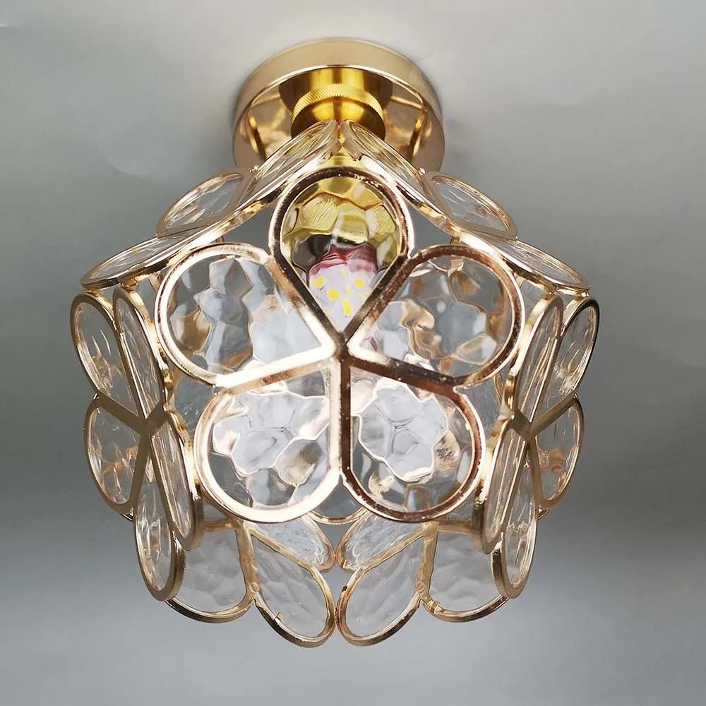 Variant image for Elegant Floral Glass Ceiling Lamp for Hallway - Flush Mount Ceiling Light Fixture-2