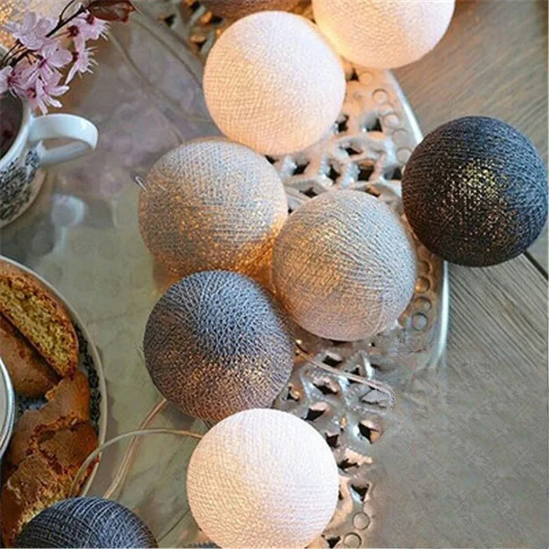 LED Cotton String Lights with Decorative Balls – Atmospheric Lighting for Indoor Spaces