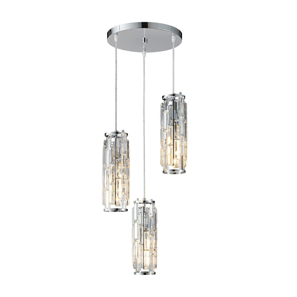 Vintage Industrial Crystal Glass Pendant Light - Iron Ceiling Light for Living Room & Dining Room in Retro Design