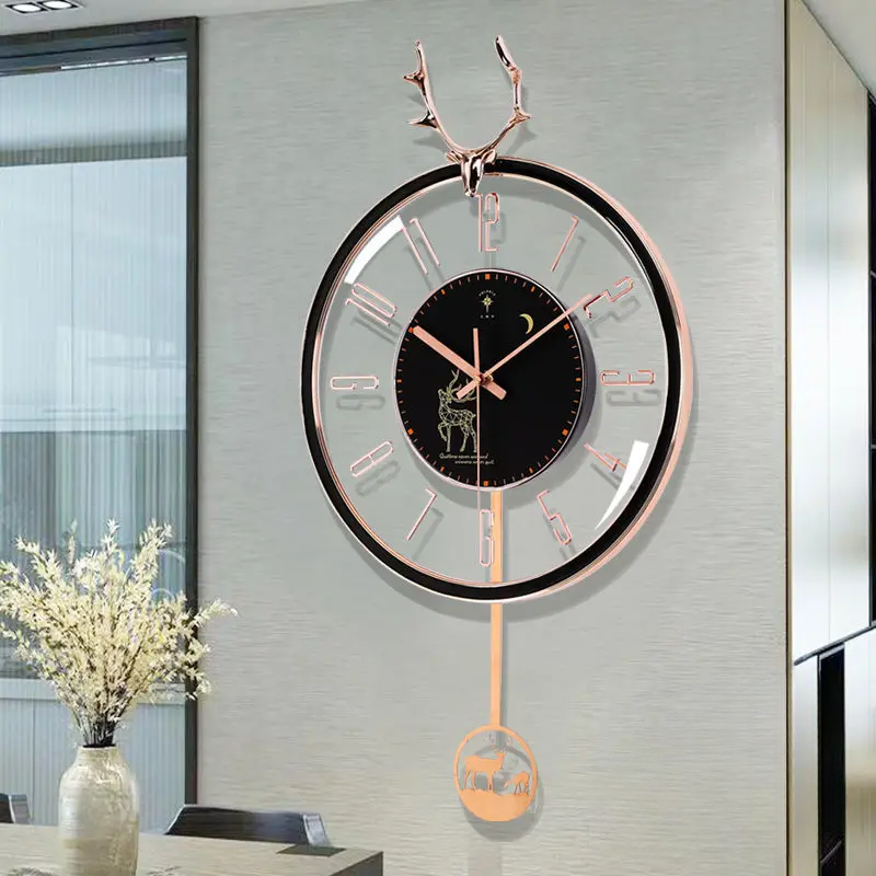 Luxurious Silent Wall Clock – Modern Design with Large Dial for Living Room