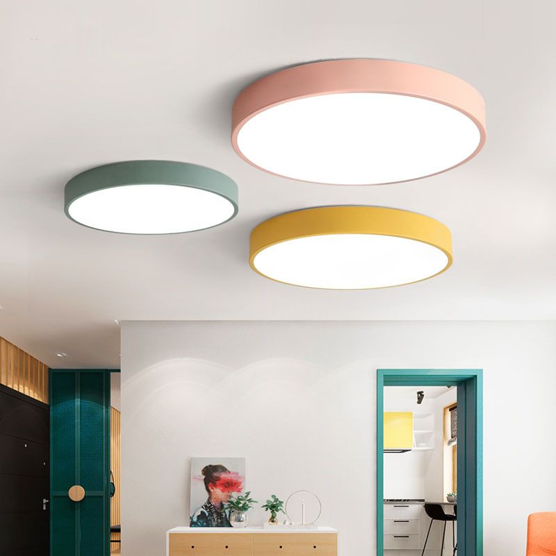 Round LED Ceiling Light Metal for Living Room - Modern Design Light