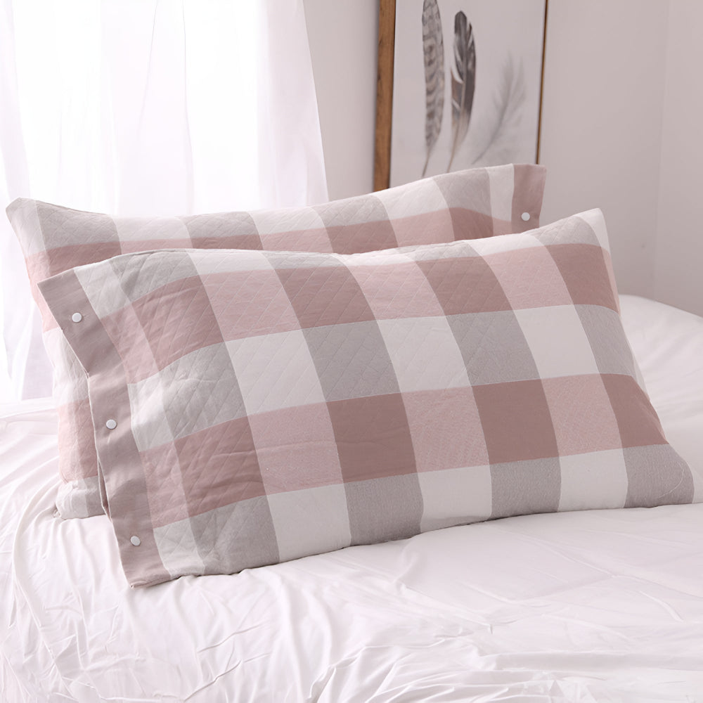 Modern Check & Stripe Pillowcase