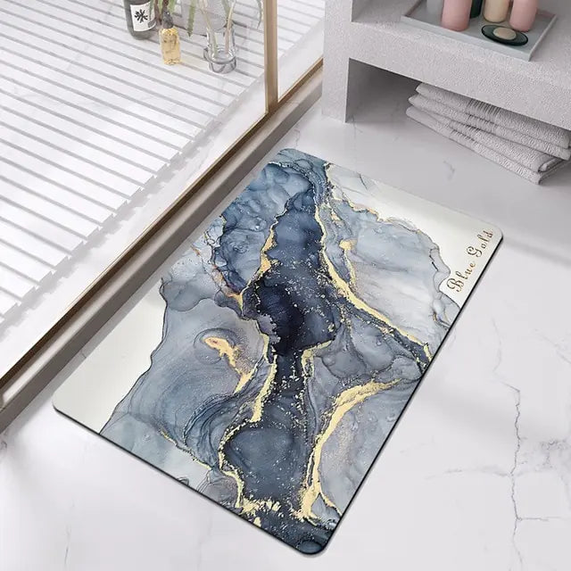 Soft Non-Slip Bath Mat – Luxurious Rug for Bathroom with Marble Look