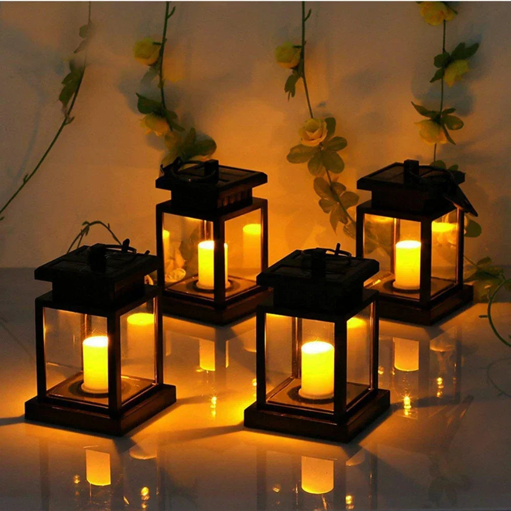 Solar-Powered LED Candle Lantern – Weatherproof Outdoor Lamp for Garden and Terrace