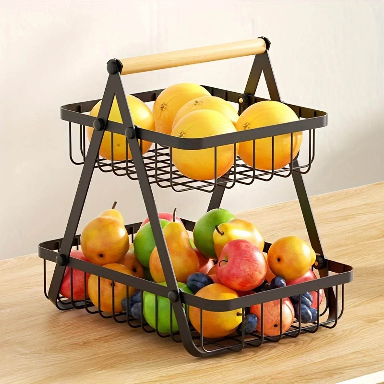 Tiered Fruit Basket, Decorative Storage Basket for Kitchen and Dining Table