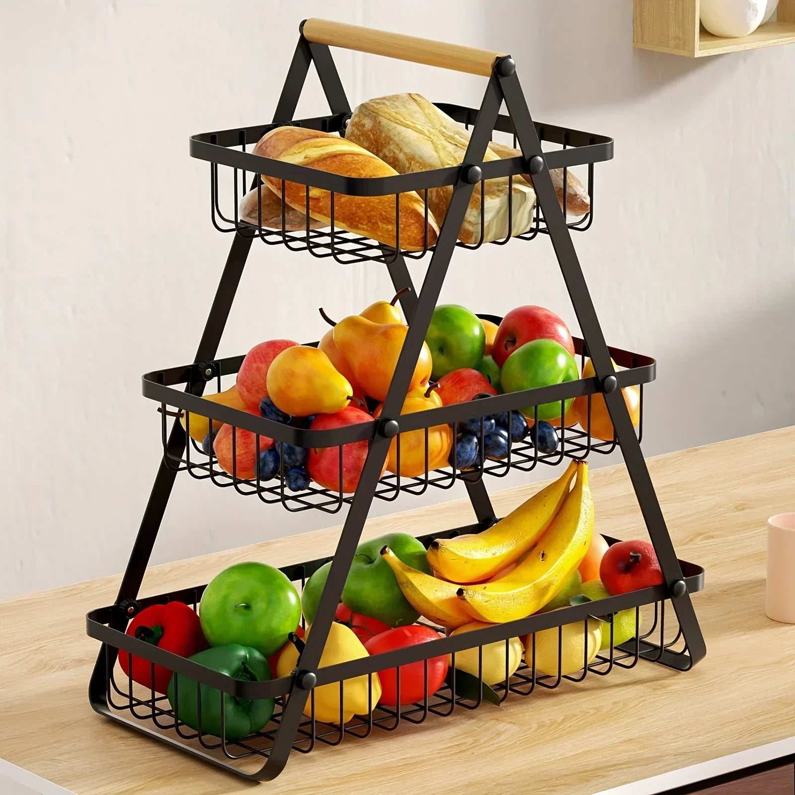 Tiered Fruit Basket, Decorative Storage Basket for Kitchen and Dining Table