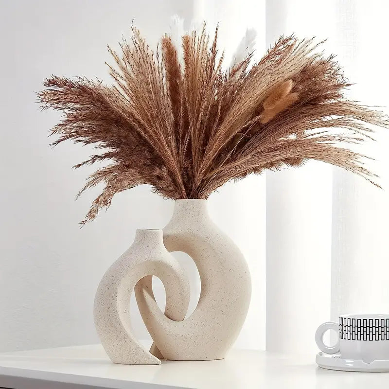 Stylish Vase in Scandinavian Design, Decorative Ceramic Vase for Minimalist Interior