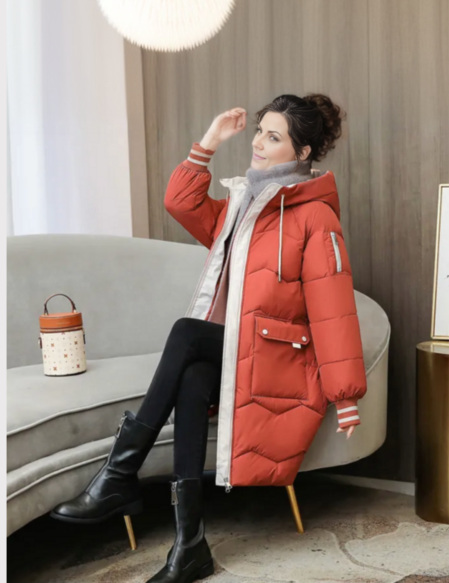 Women's Zip Up Warm Coat | Quilted