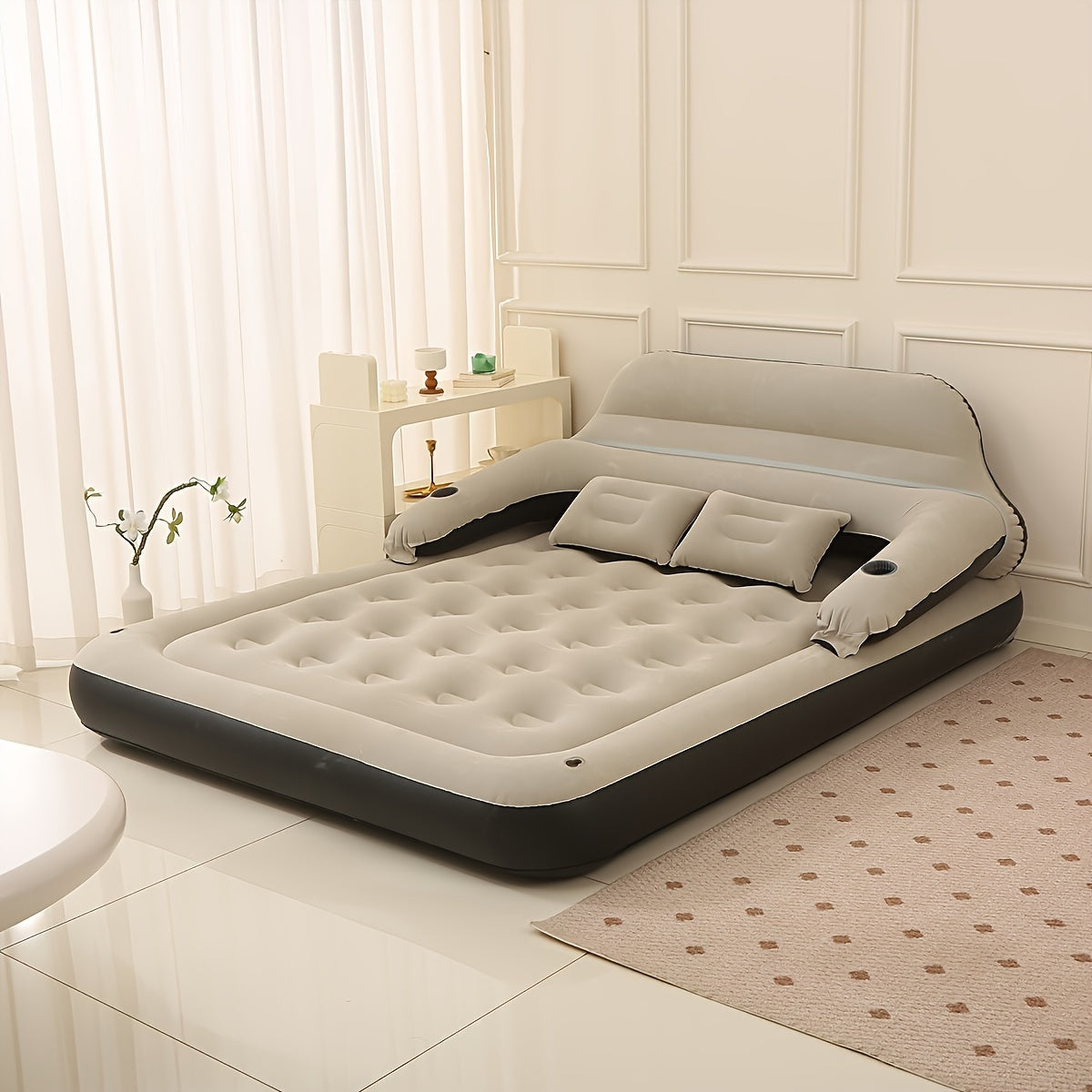 Inflatable Mattress with Pump and Backrest for Comfortable Sleep