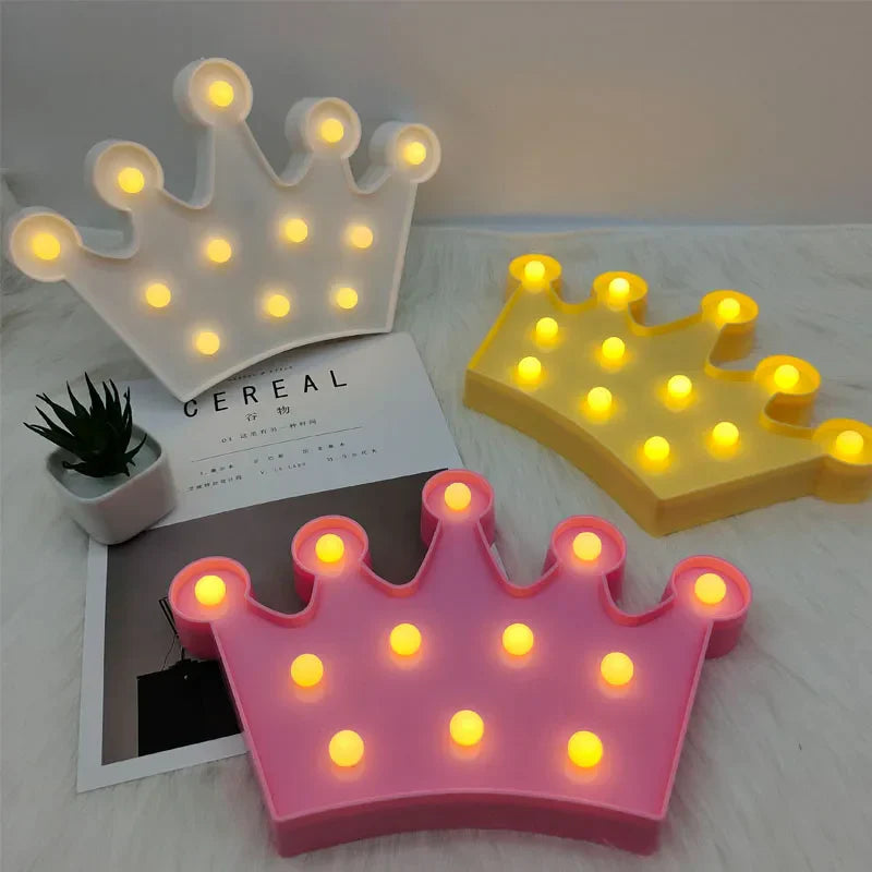 Crown LED Night Light for Children's Room – Decorative Light with Warm Light, Battery Operated, Ideal for Baby and Children's Rooms