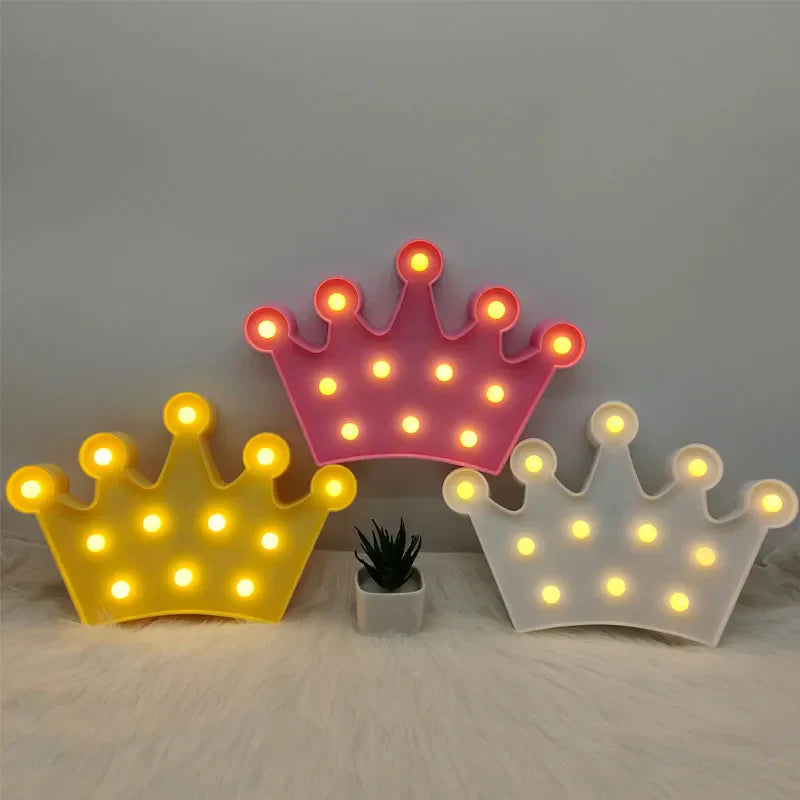 Crown LED Night Light for Children's Room – Decorative Light with Warm Light, Battery Operated, Ideal for Baby and Children's Rooms