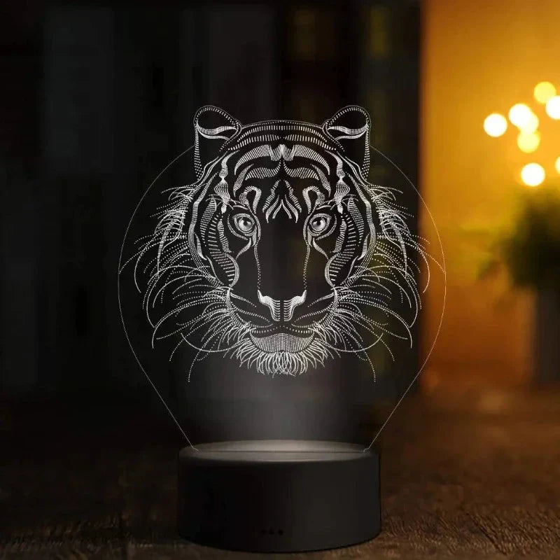 3D LED Table Lamp with Optical Illusion - Decorative Night Lamp for Living Room and Bedroom