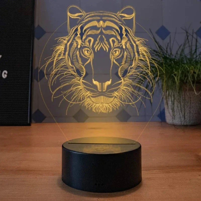 3D LED Table Lamp with Optical Illusion - Decorative Night Lamp for Living Room and Bedroom