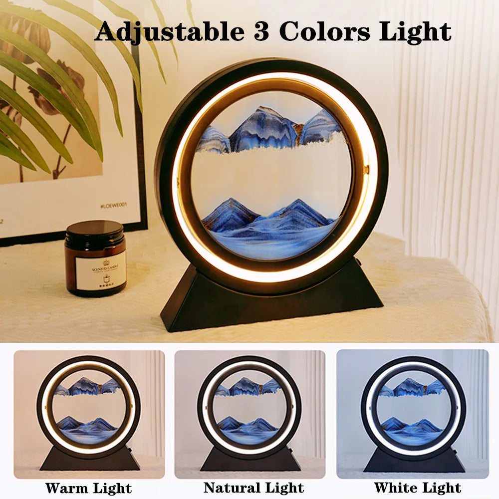 3D Hourglass Table Lamp with LED Lighting – Creative Decorative Lighting