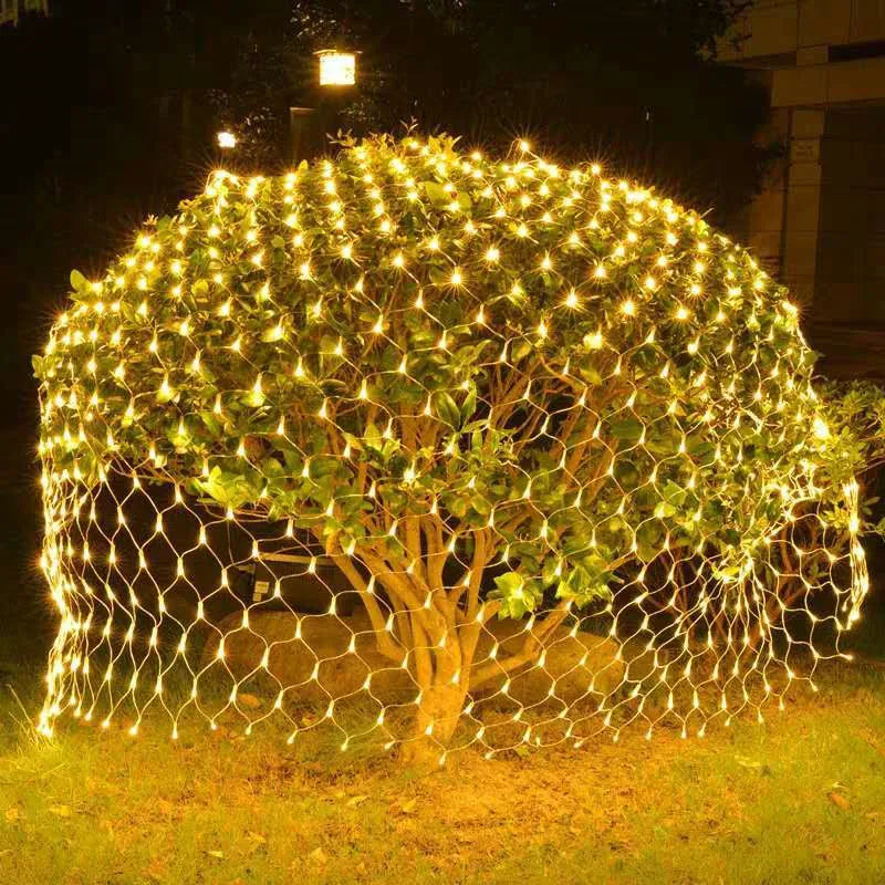 Solar-Powered LED Net Lights – Eco-Friendly Outdoor Lighting for Gardens and Patios