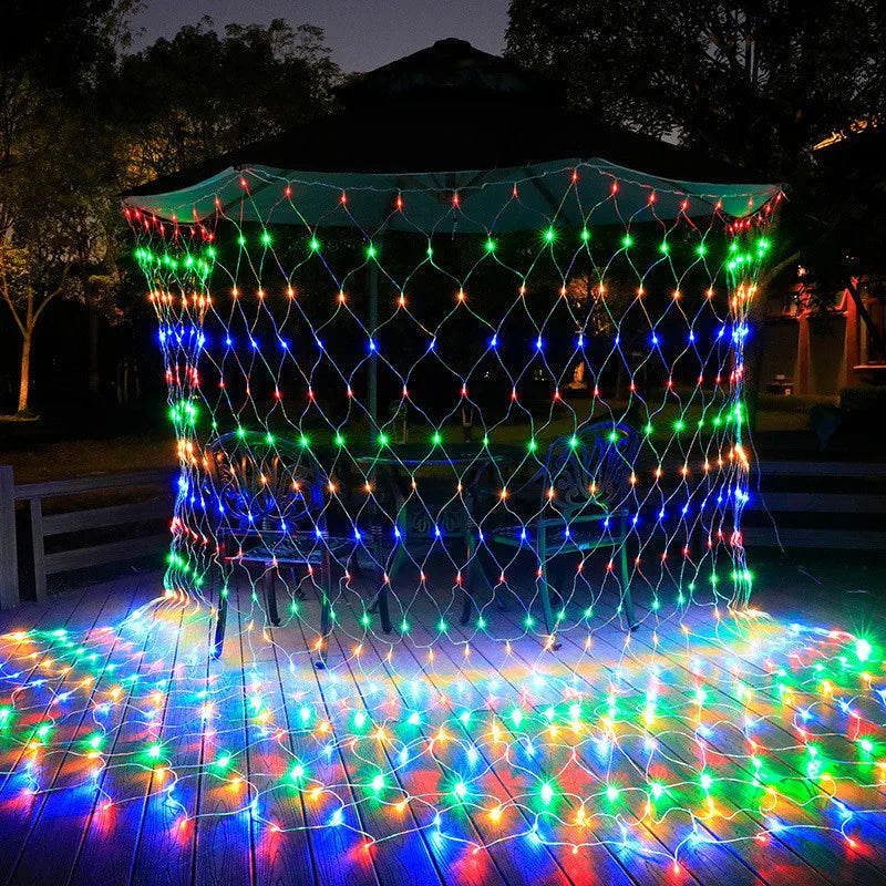 Solar-Powered LED Net Lights – Eco-Friendly Outdoor Lighting for Gardens and Patios