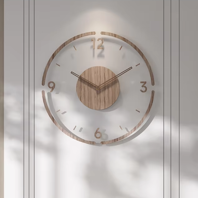 Modern Wall Clock Made of Wood – Minimalist and Elegant Design for Living Room