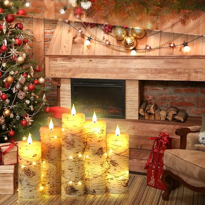 Wireless LED Candles with Realistic Flame Effect – Atmospheric Christmas Decoration for Indoor Use