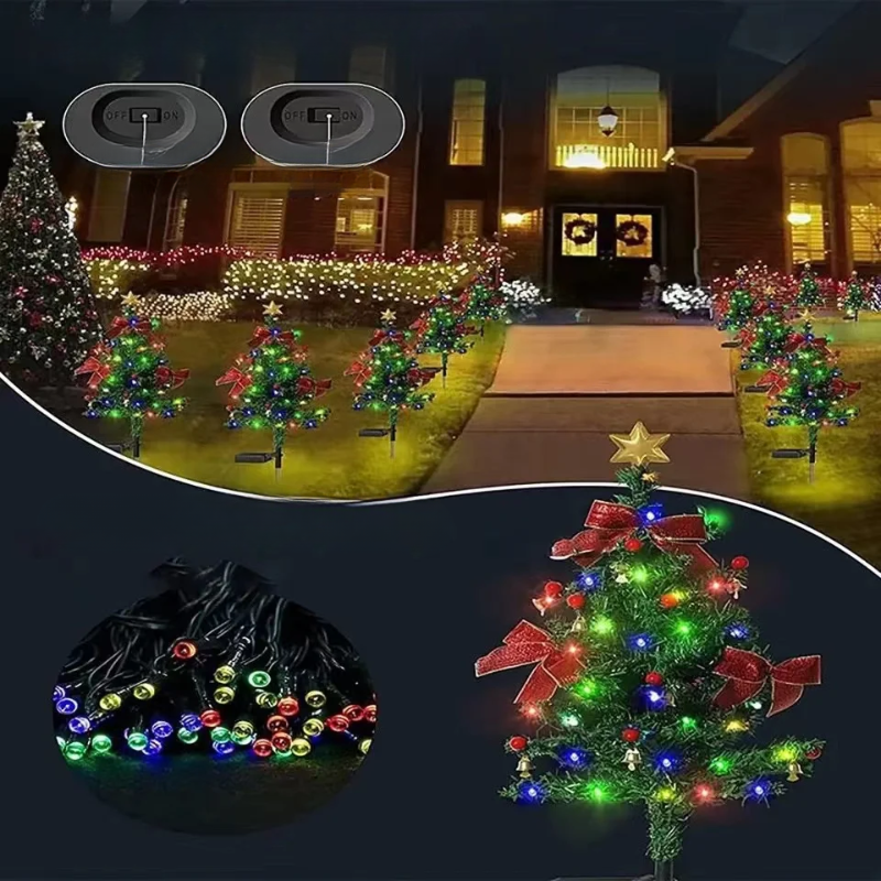 Waterproof Solar Christmas Tree String Lights – LED Garden Lighting for Outdoor Areas