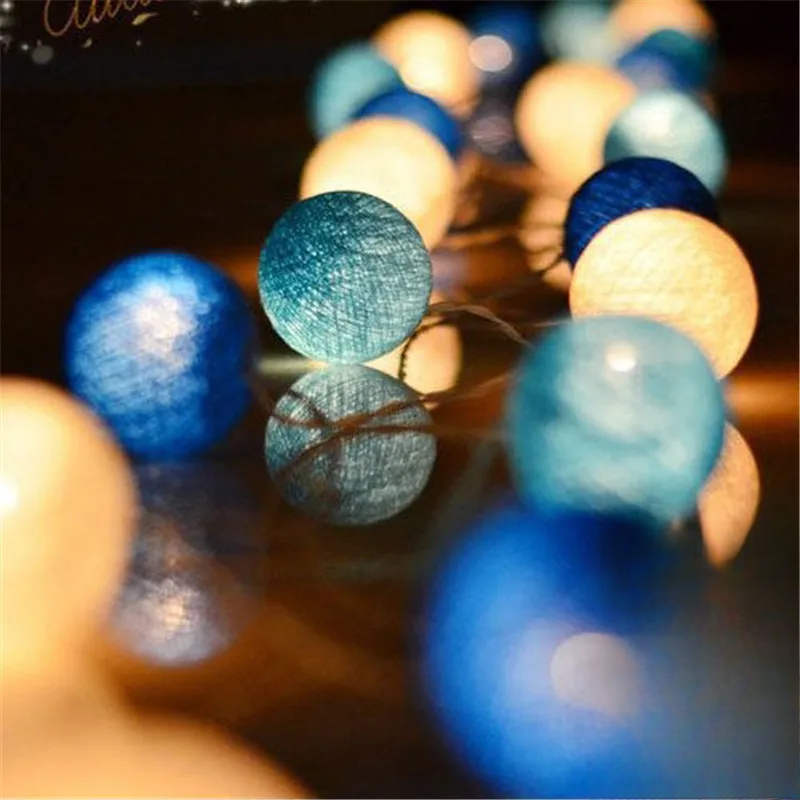 LED Cotton String Lights with Decorative Balls – Atmospheric Lighting for Indoor Spaces