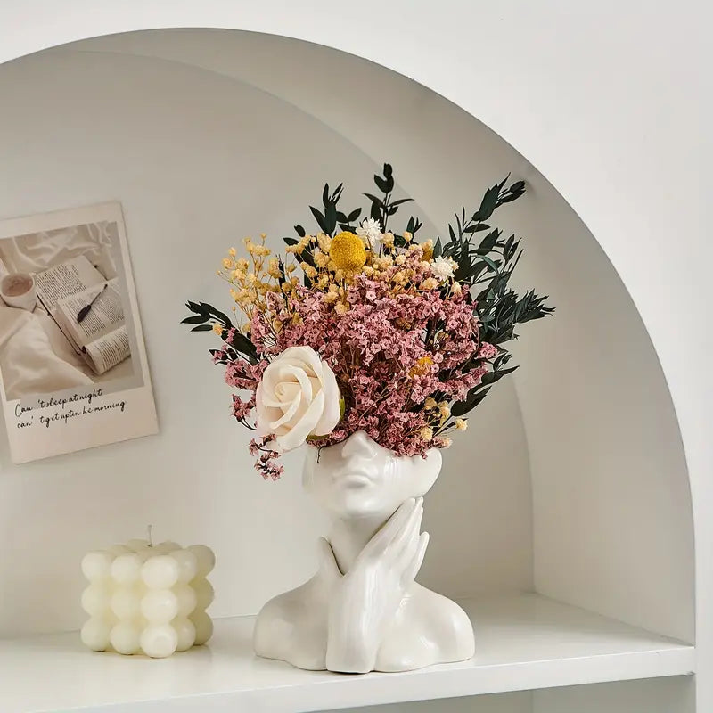 Unique and Modern Ceramic Vase, Decorative Flower Vase for Living Room and Office