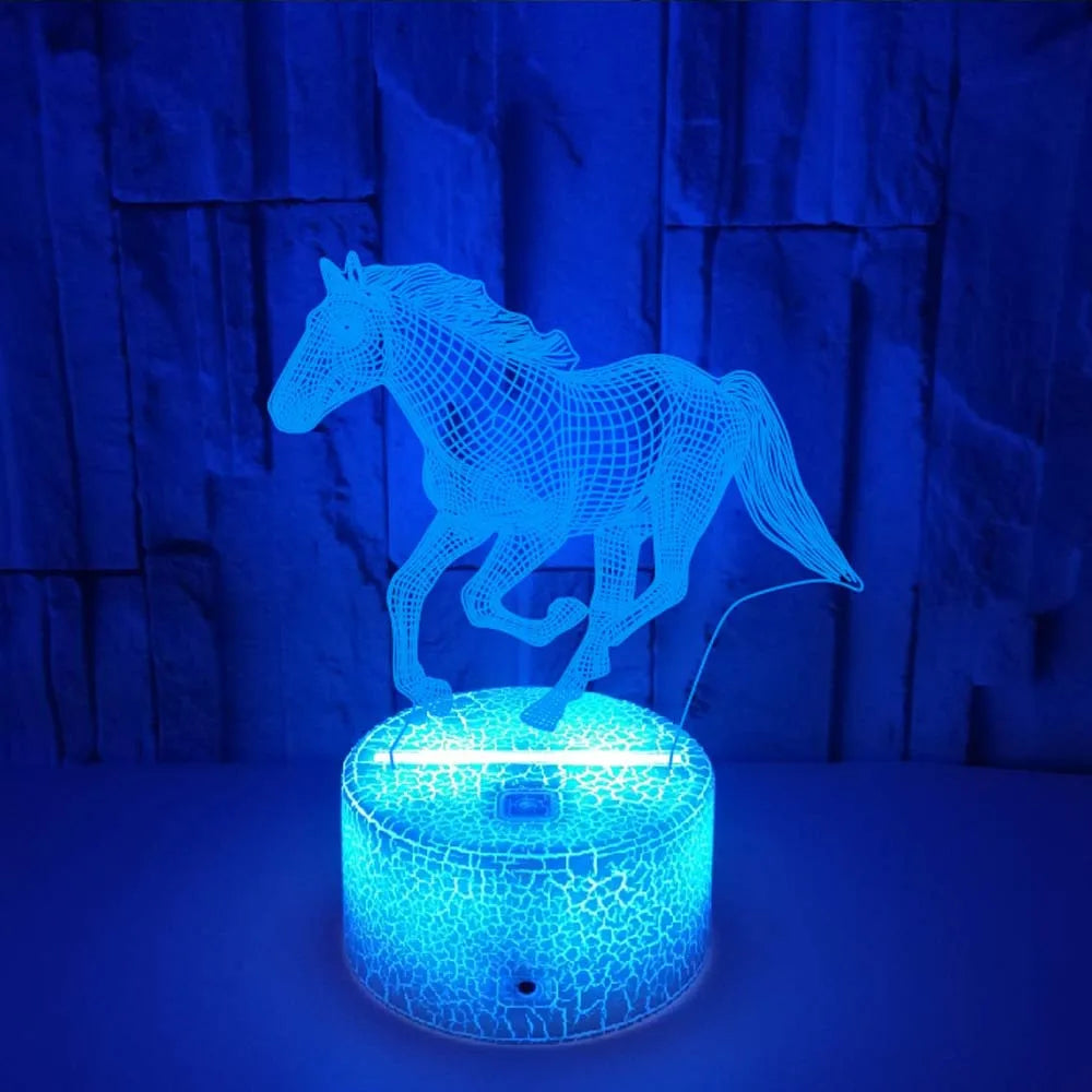 3D LED Horse Lamp – Illuminating Night Light with Colour Change for Children's Room and Horse Lovers