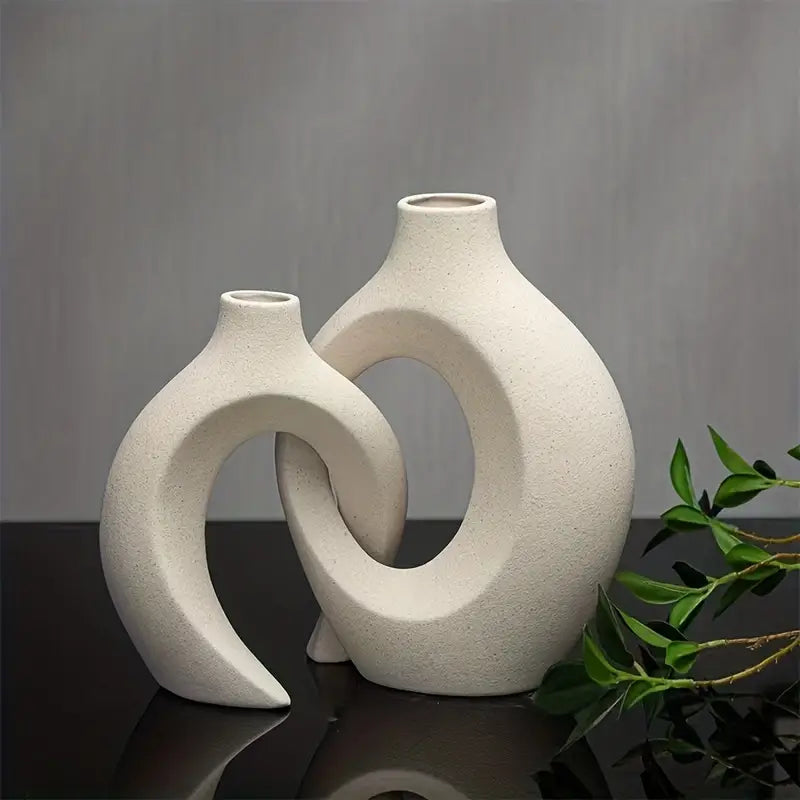 Stylish Vase in Scandinavian Design, Decorative Ceramic Vase for Minimalist Interior