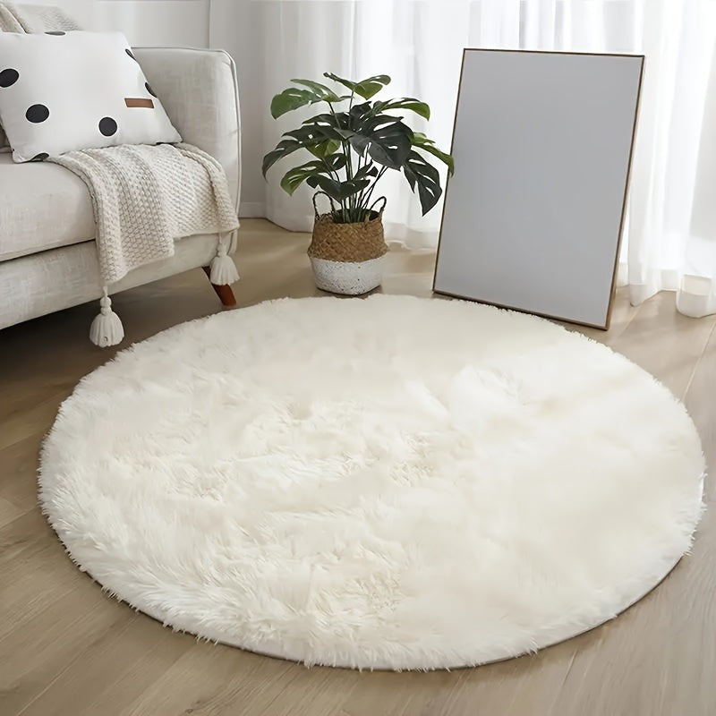 Cozy Round Plush Rug – Ultra-Soft Rug for Living Room & Bedroom