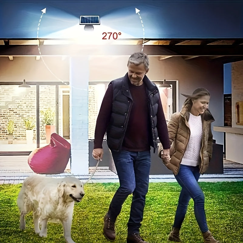 LED Solar Security Lights: 74 LED Wall-mounted Outdoor Light with Motion Detection for Garden