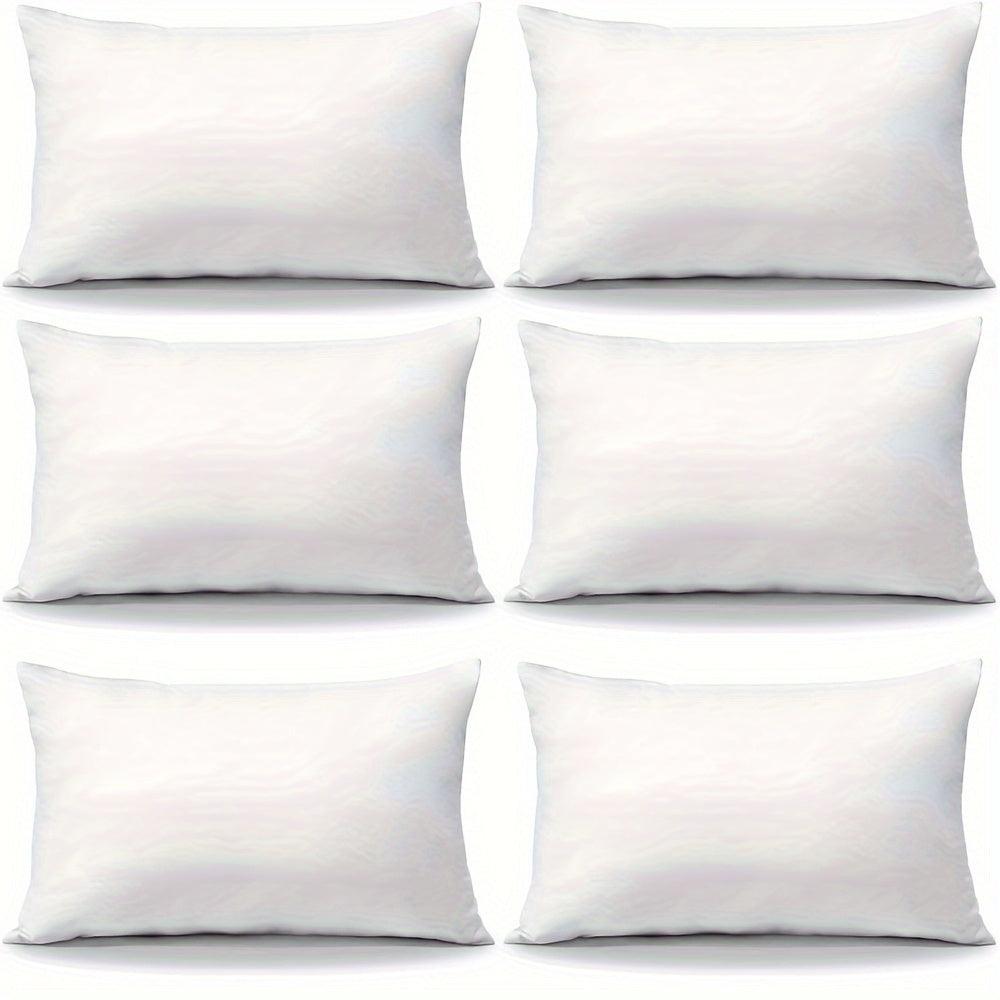 6-Piece Set White Cushions – Comfortable and Durable Filling Cushions for Sofa, Bed, or Living Room, Perfect for Decoration and Extra Comfort