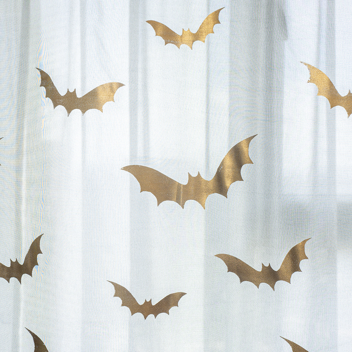 Transparent Polyester Curtains with Bat Pattern – Perfect Halloween Decoration for Windows