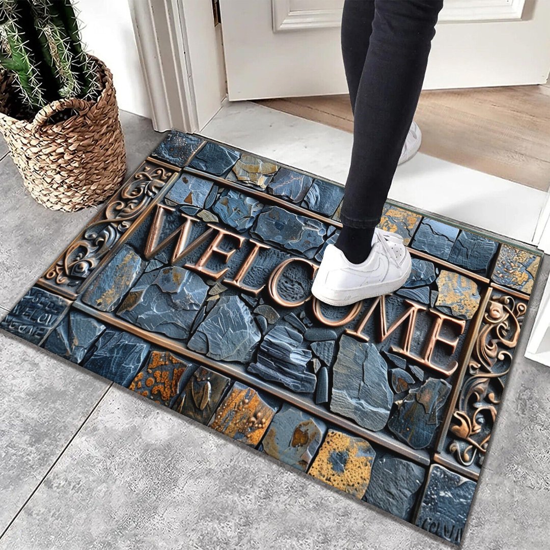 Elegant 3D Doormat in Natural Stone Look – Welcome Mat for a Stylish Entrance Area