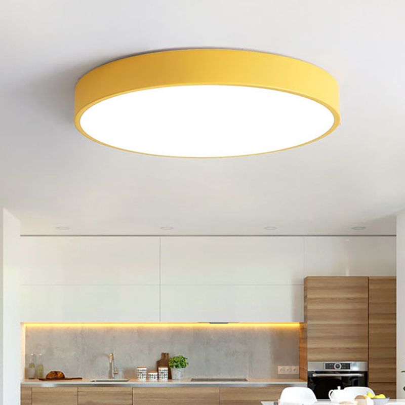 Round LED Ceiling Light Metal for Living Room - Modern Design Light